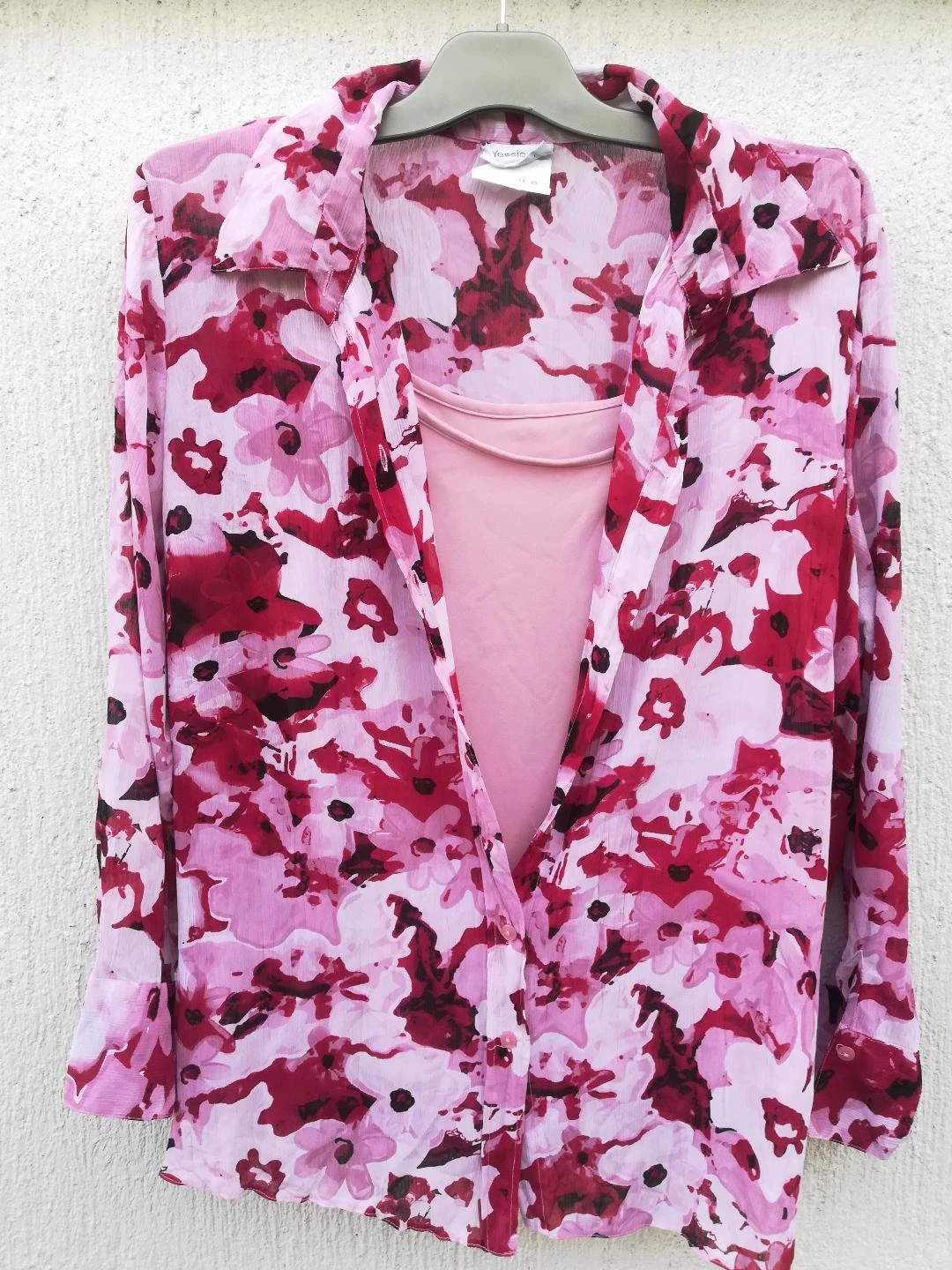 Bloemenoverhemd + Roze tanktop set maat T.L-T.46/48 – photo 6